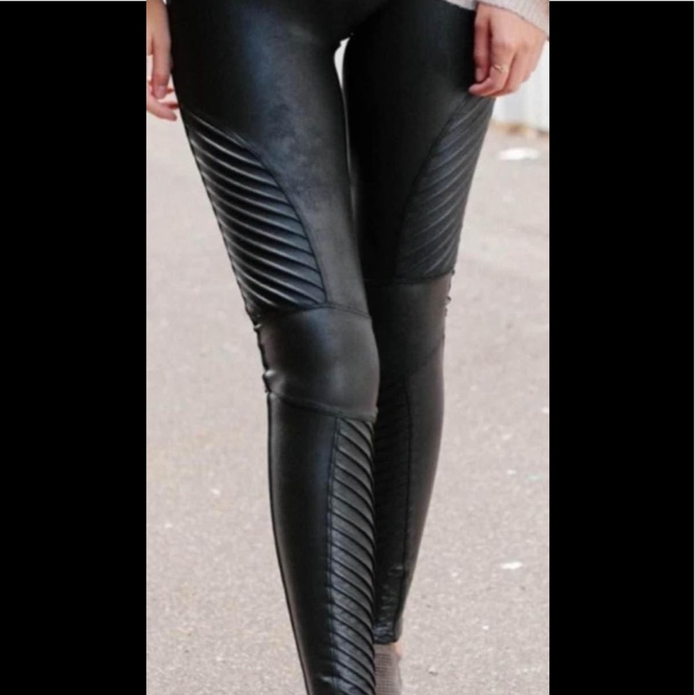 New SPANX faux leather moto leggings